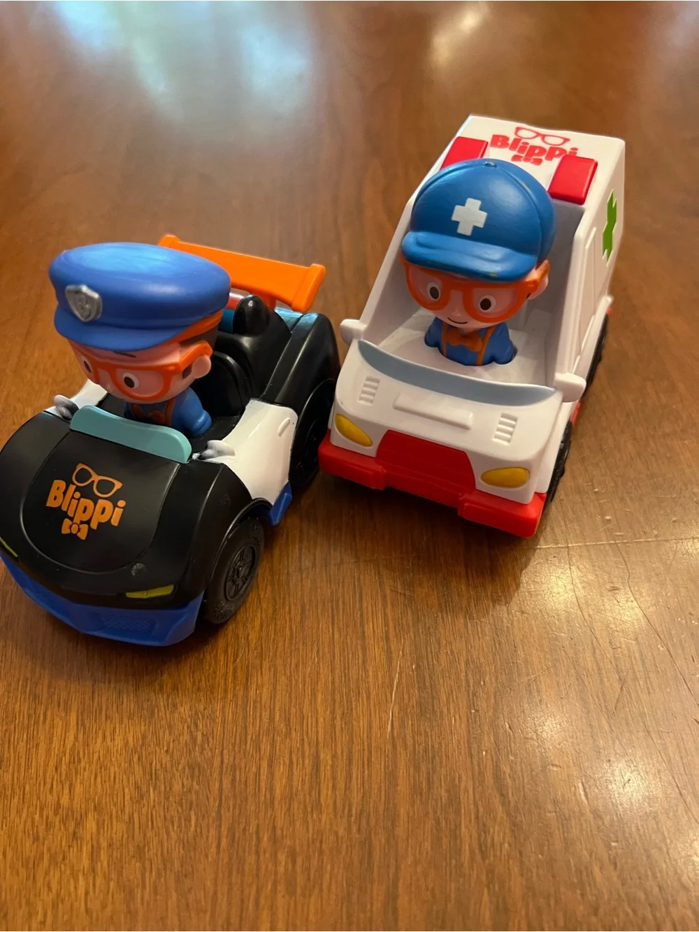 Blippi 2 Rescue Vehicles ambulance and police car Toy Set